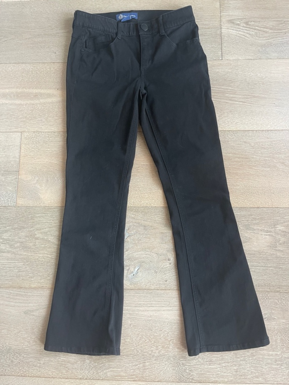 Democracy Black “Itty Bitty” boot cut jeans. Not faded.